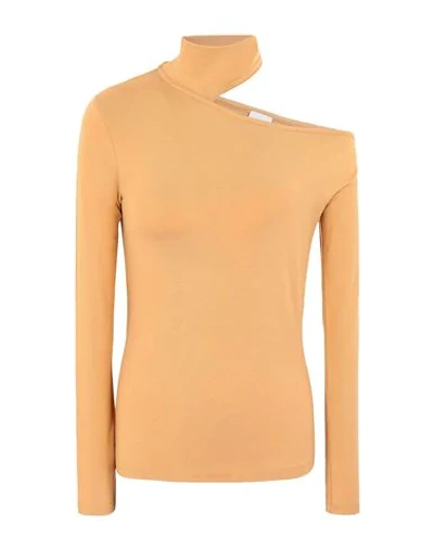 Shop 8 By Yoox Viscose Cut-out L/sleeve Top Woman T-shirt Beige Size L Viscose, Elastane