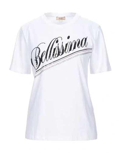 Shop Liu •jo Woman T-shirt White Size 8 Cotton