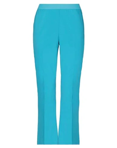 Shop Twinset Woman Pants Turquoise Size 8 Cotton, Elastane, Polyamide In Blue