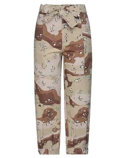 Grazie Woman Pants Sand Size 4 Cotton, Polyamide In Beige