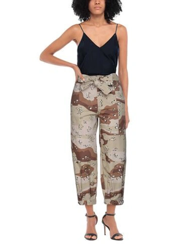 Grazie Woman Pants Sand Size 4 Cotton, Polyamide In Beige