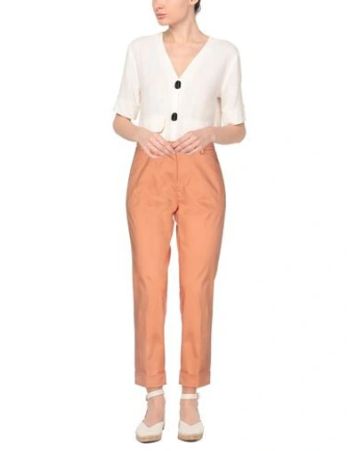Shop Mauro Grifoni Grifoni Woman Pants Apricot Size 6 Cotton, Elastane In Orange