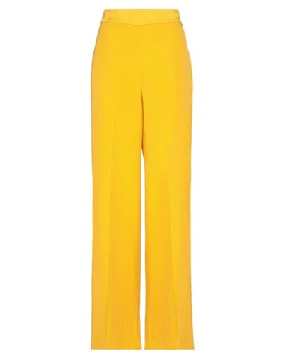 Shop Twinset Woman Pants Yellow Size 10 Acetate, Viscose
