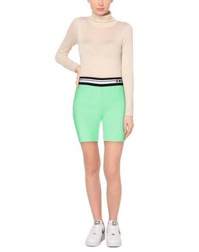 Shop Gcds Woman Leggings Green Size L Polyamide, Viscose, Polyester, Elastane