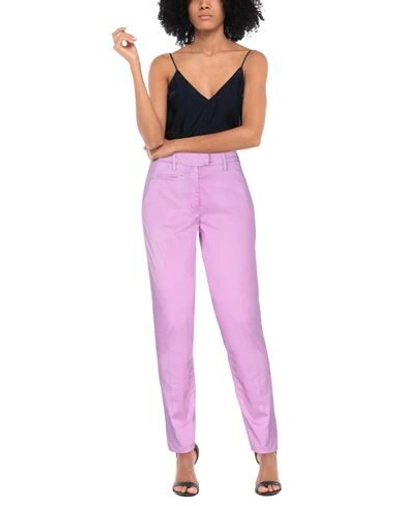 Shop Dondup Woman Pants Light Purple Size 27 Cotton, Elastane