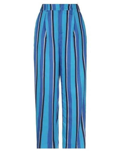 Shop Pt Torino Woman Pants Azure Size 10 Viscose, Polyamide In Blue