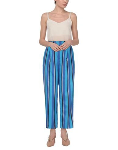 Shop Pt Torino Woman Pants Azure Size 10 Viscose, Polyamide In Blue