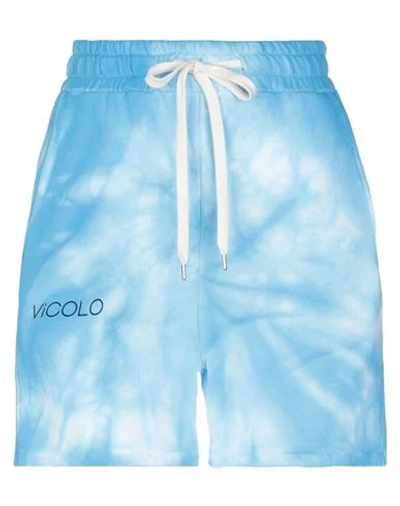 Shop Vicolo Woman Shorts & Bermuda Shorts Azure Size S Cotton In Blue
