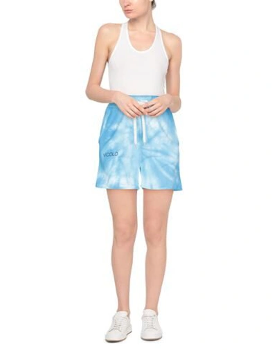 Shop Vicolo Woman Shorts & Bermuda Shorts Azure Size S Cotton In Blue