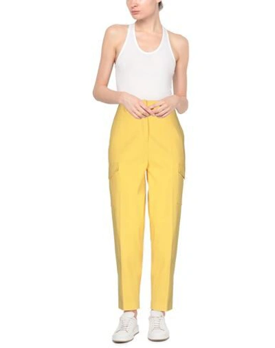 Boutique Moschino Woman Pants Yellow Size 6 Cotton, Elastane In Yellow