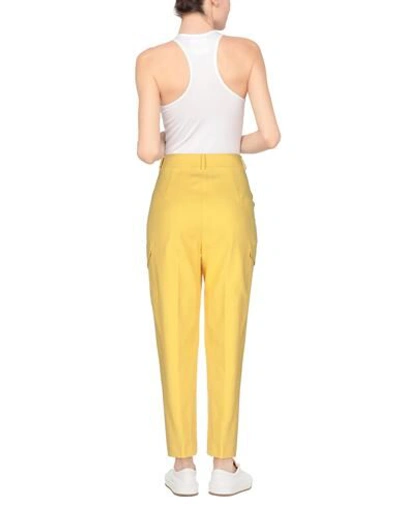 Boutique Moschino Woman Pants Yellow Size 6 Cotton, Elastane In Yellow