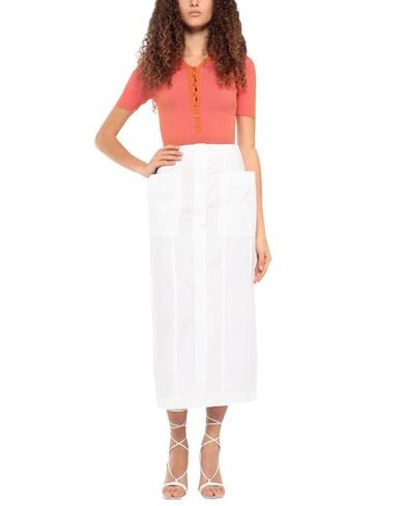 Shop Jacquemus Woman Maxi Skirt White Size 6 Cotton