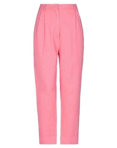 Shop Hebe Studio Woman Pants Pink Size 4 Linen, Viscose, Elastane