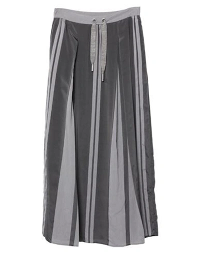 Shop Lorena Antoniazzi Woman Long Skirt Lead Size 8 Viscose, Silk, Cotton, Polyester In Grey