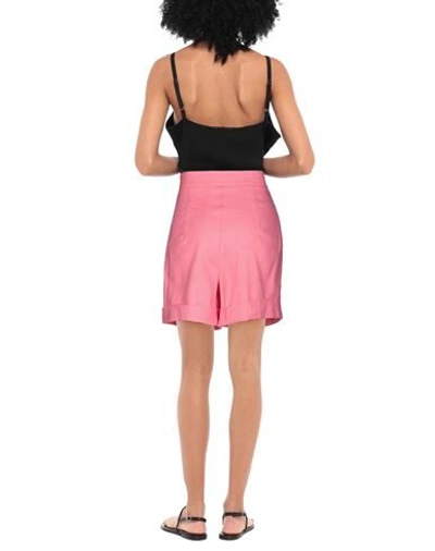 Hebe Studio Woman Shorts & Bermuda Shorts Pink Size 6 Linen, Viscose, Elastane In Pink