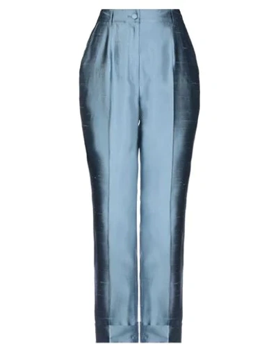 Shop Dolce & Gabbana Woman Pants Sky Blue Size 2 Silk