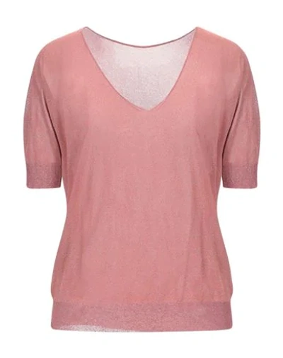 Shop Roberto Collina Woman Sweater Pastel Pink Size L Viscose, Metallic Polyester