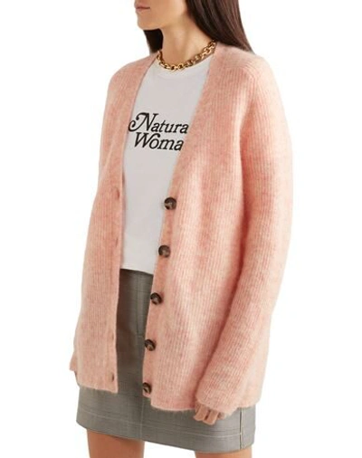 Shop Ganni Cardigans In Salmon Pink