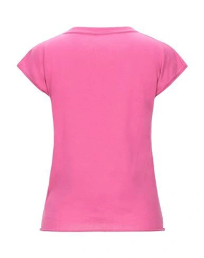Shop Alpha Studio Woman Sweater Fuchsia Size 6 Cotton In Pink