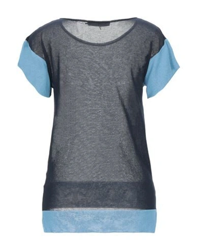 Shop L'autre Chose L' Autre Chose Woman Sweater Midnight Blue Size Xl Viscose, Polyamide