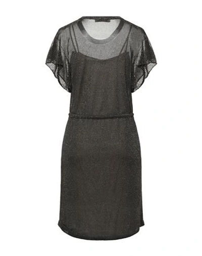 Shop Twinset Woman Mini Dress Black Size S Viscose, Metallic Fiber, Polyamide, Cotton, Polyester