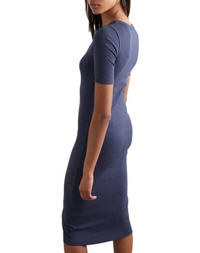Shop Ninety Percent Woman Midi Dress Blue Size Xxs Organic Cotton, Elastane