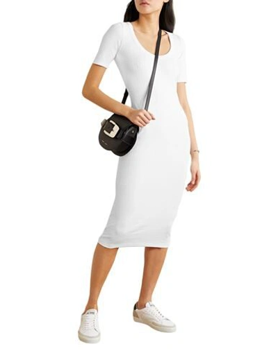 Shop Ninety Percent Woman Midi Dress White Size Xxs Organic Cotton, Elastane