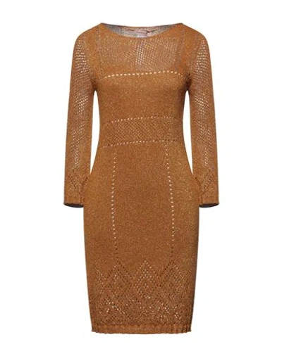 Shop Twinset Woman Mini Dress Brown Size S Polyamide, Elastane