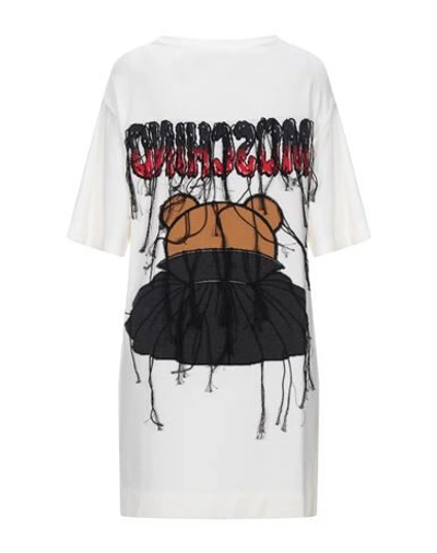 Shop Moschino Woman Mini Dress White Size Xs Virgin Wool, Cotton