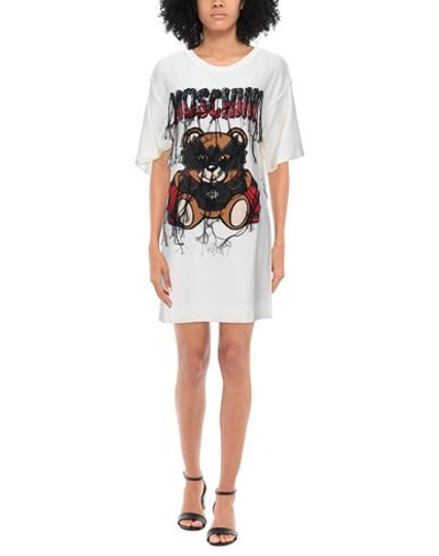 Shop Moschino Woman Mini Dress White Size Xs Virgin Wool, Cotton