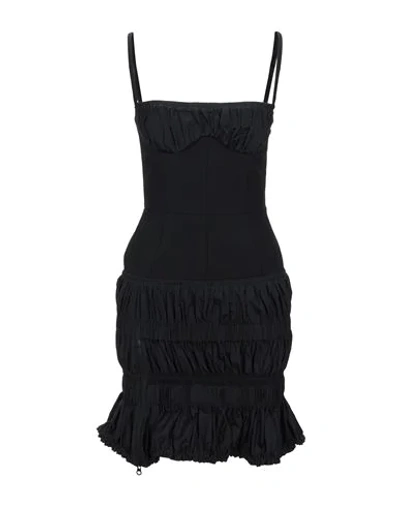 Shop Mugler Woman Mini Dress Black Size 8 Polyamide, Elastane, Virgin Wool