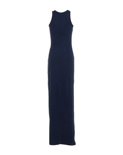 Shop Patrizia Pepe Long Dresses In Dark Blue
