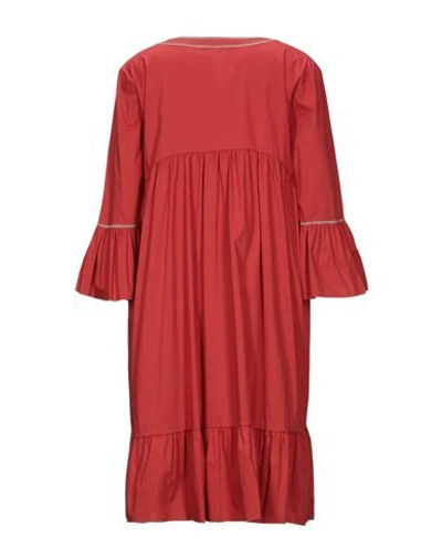 Shop D-exterior Knee-length Dresses In Brick Red