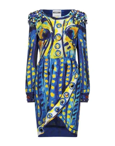 Shop Moschino Woman Mini Dress Blue Size 10 Viscose
