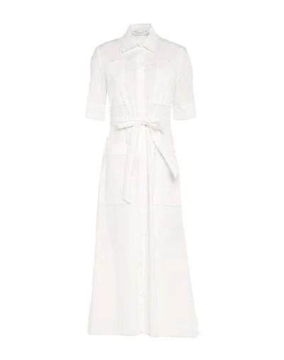 Shop Beatrice B Beatrice .b Woman Midi Dress White Size 8 Cotton, Elastane