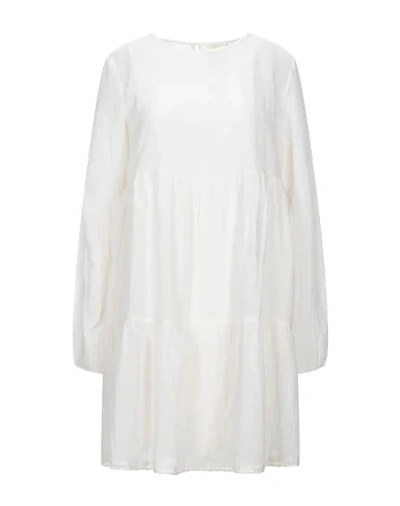 Shop Semicouture Woman Mini Dress Ivory Size 10 Viscose, Cotton In White