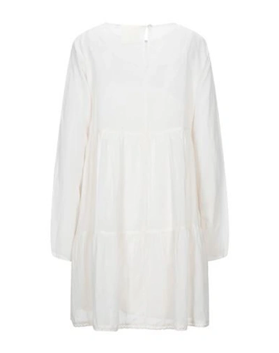 Shop Semicouture Woman Mini Dress Ivory Size 10 Viscose, Cotton In White