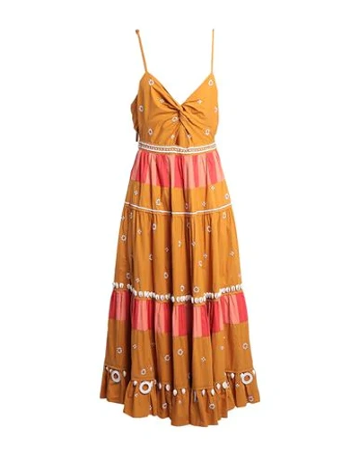 Shop Ulla Johnson 3/4 Length Dresses In Camel