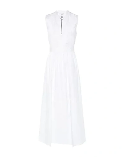 Shop Alpha Studio Woman Long Dress White Size 8 Cotton, Elastane