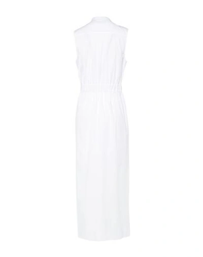 Shop Alpha Studio Woman Long Dress White Size 8 Cotton, Elastane