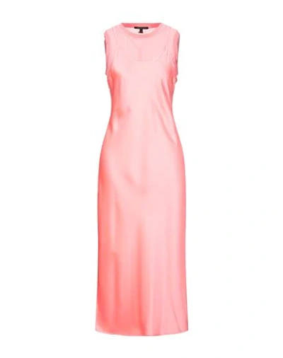 Shop Armani Exchange Woman Midi Dress Pink Size 8 Polyester