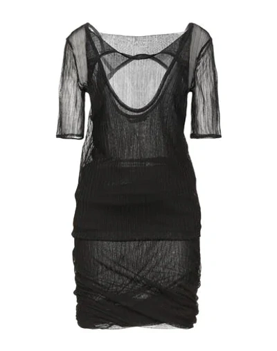 Shop Bottega Veneta Woman Midi Dress Black Size 6 Silk, Polyamide, Polyurethane