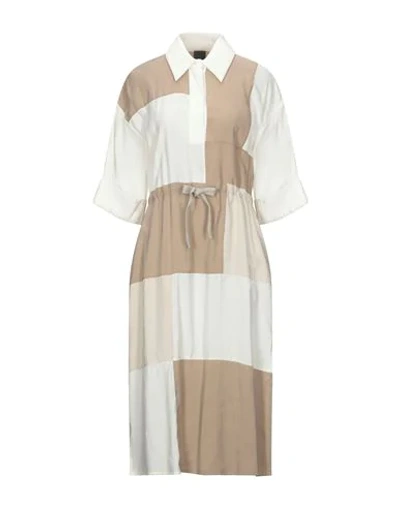 Shop Lorena Antoniazzi Midi Dresses In Light Brown