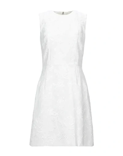 Shop Dolce & Gabbana Woman Mini Dress White Size 10 Cotton, Silk, Viscose