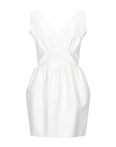 Shop Msgm Woman Mini Dress White Size 6 Polyester, Viscose, Elastane