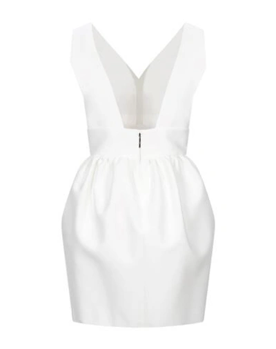 Shop Msgm Woman Mini Dress White Size 6 Polyester, Viscose, Elastane