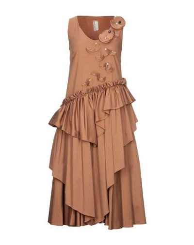 Shop Antonio Marras 3/4 Length Dresses In Brown
