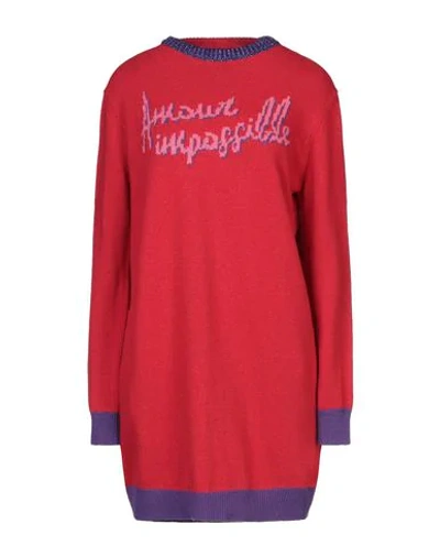Shop Pinko Uniqueness Woman Mini Dress Red Size L Polyamide, Viscose, Wool, Cashmere, Polyester