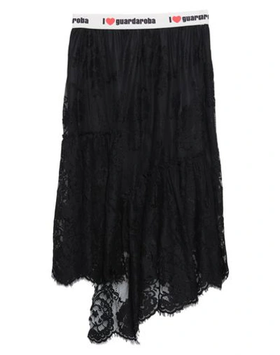 Shop Guardaroba By Aniye By Woman Midi Skirt Black Size Xs Cotton, Polyacrylic, Polyamide, Elastane