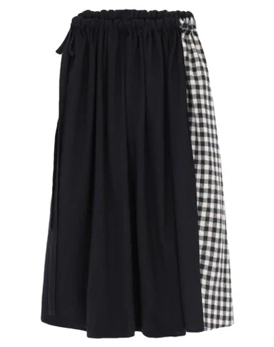 Shop A.b  Apuntob Midi Skirts In Dark Blue